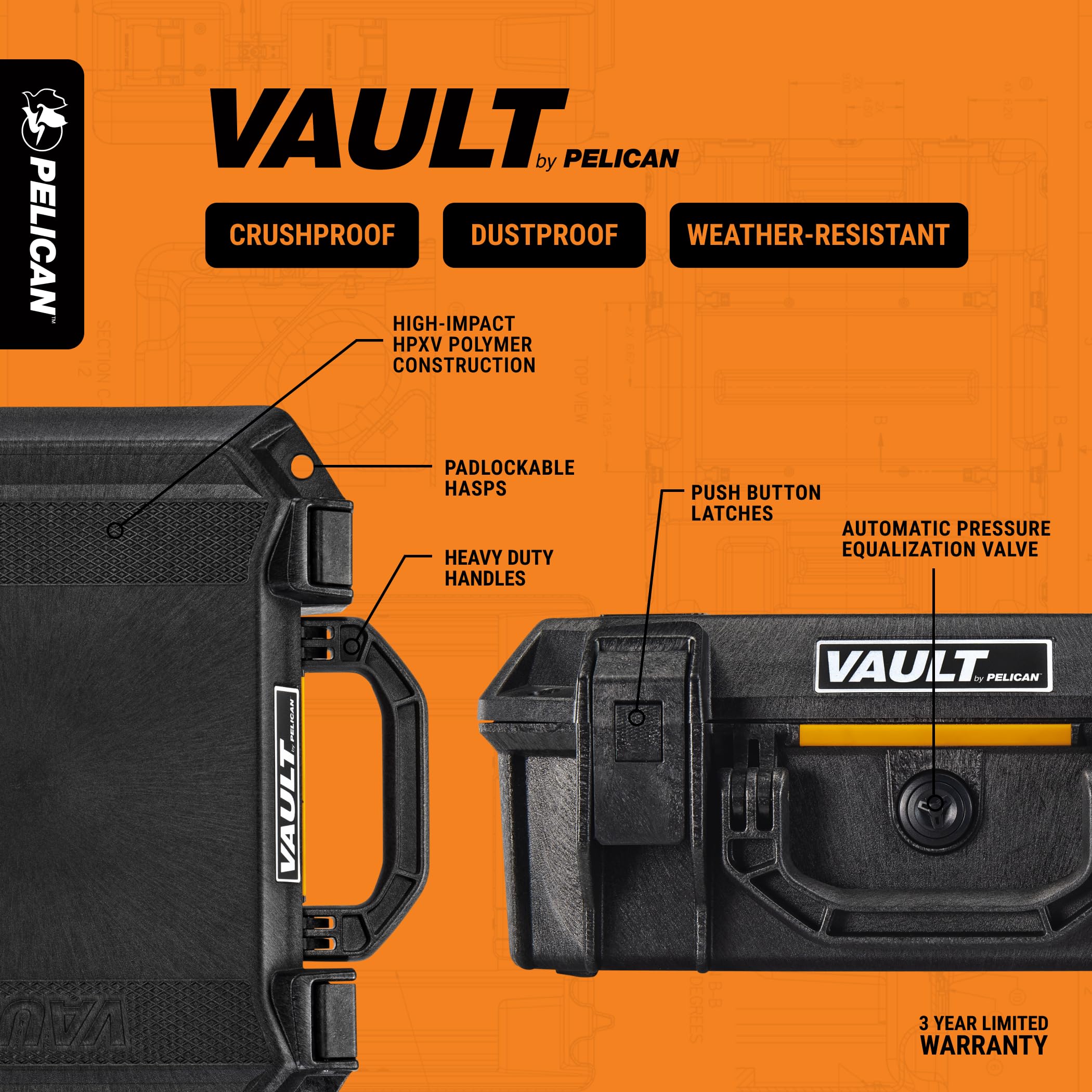 Amazon.co.jp: Vault by Pelican V700 Rifle Case with Foam (Black